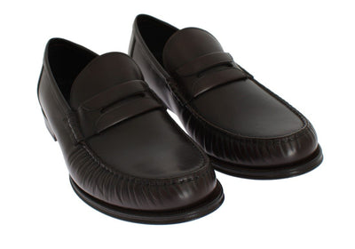 Brown Leather Loafers Shoes
