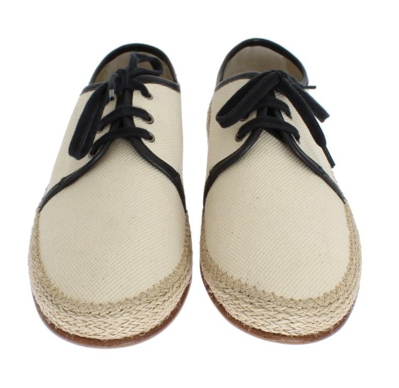 White Canvas Casual Laceup Shoes