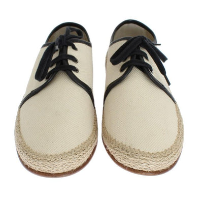White Canvas Casual Laceup Shoes