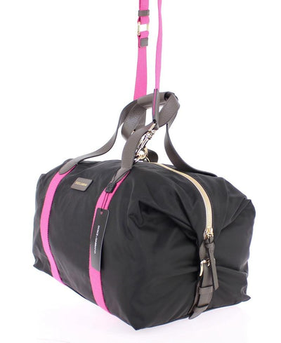 Black nylon boston bag