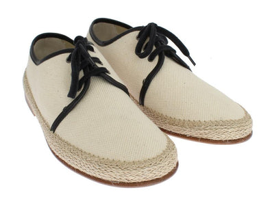 White Canvas Casual Laceup Shoes