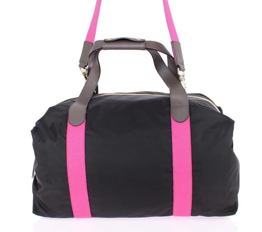 Black nylon boston bag