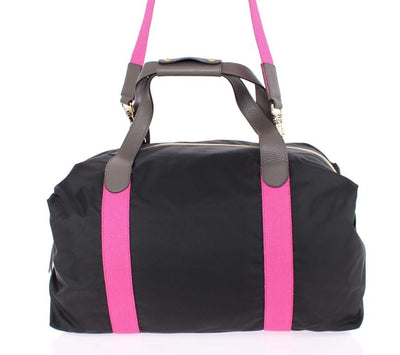Black nylon boston bag