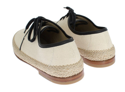 White Canvas Casual Laceup Shoes