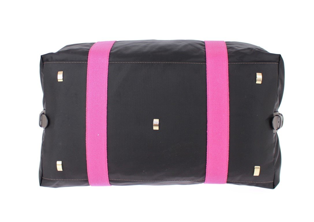 Black nylon boston bag