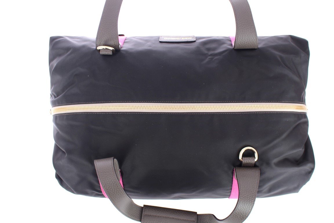 Black nylon boston bag