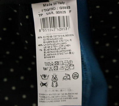 Blue Cotton Logo Thin Casual Pants