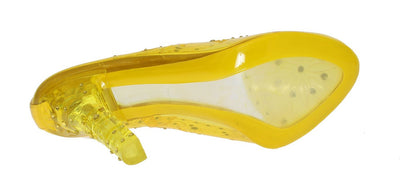 Yellow PVC Crystal Pumps