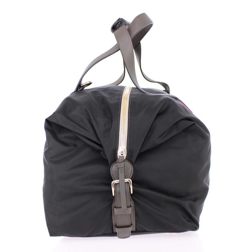 Black nylon boston bag