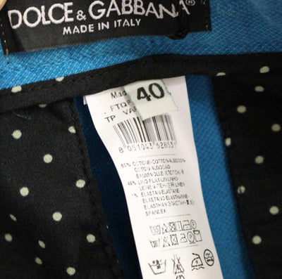 Blue Cotton Logo Thin Casual Pants