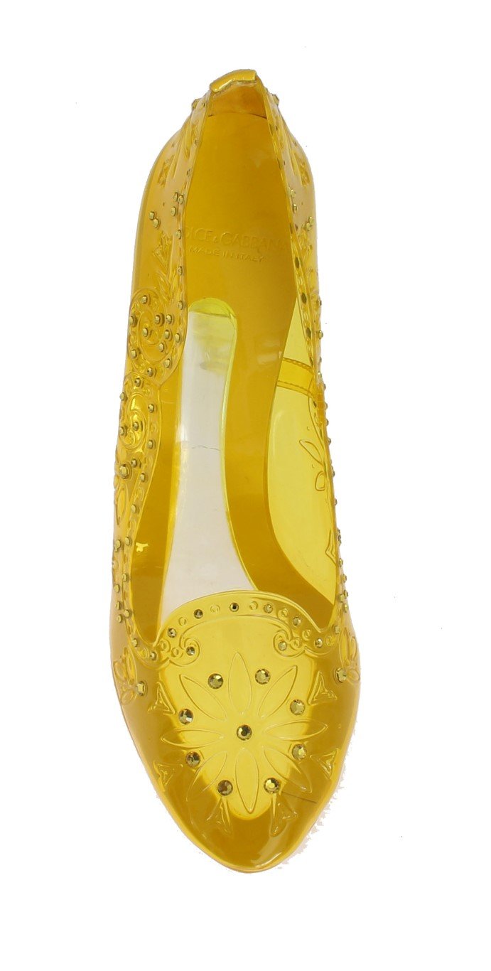 Yellow PVC Crystal Pumps