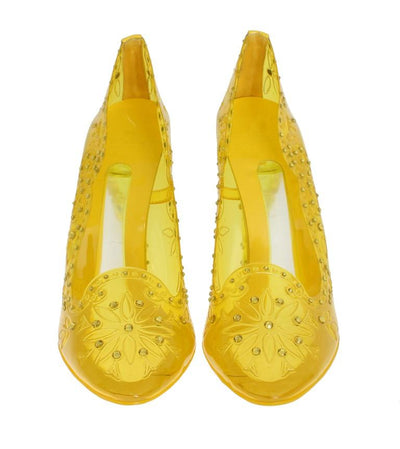 Yellow PVC Crystal Pumps