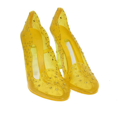 Yellow PVC Crystal Pumps