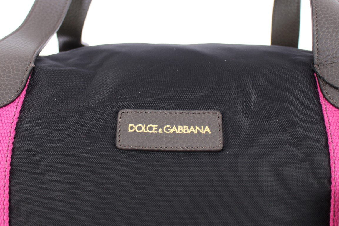 Black nylon boston bag