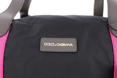 Black nylon boston bag