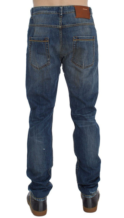 Blue Wash Cotton Denim Slim Fit Jeans