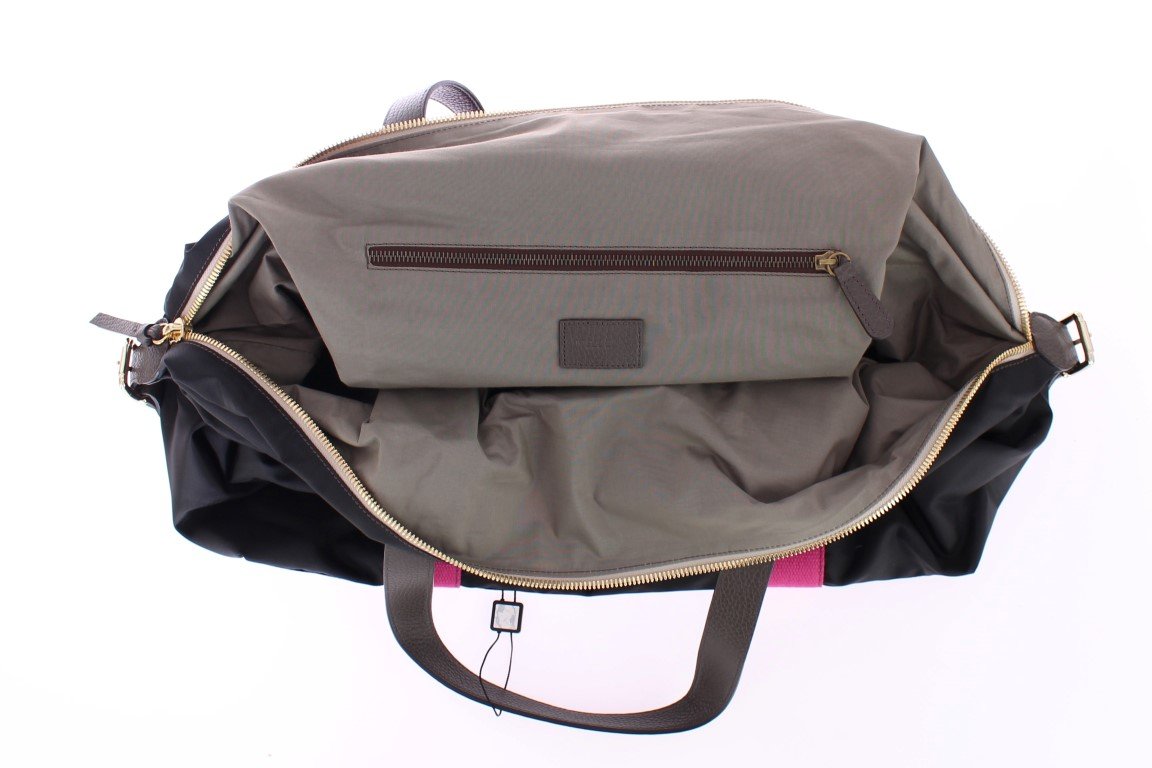 Black nylon boston bag