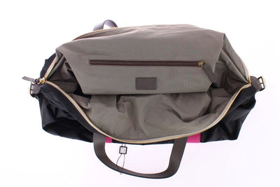 Black nylon boston bag