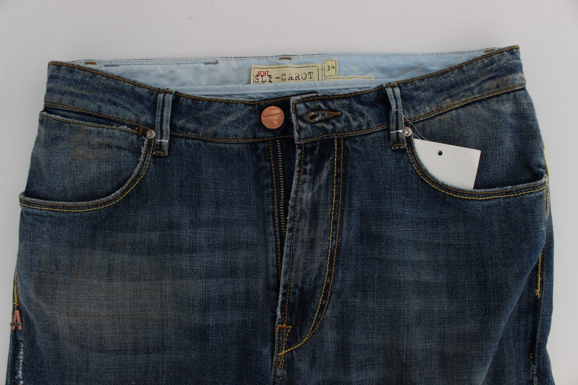Blue Wash Cotton Denim Slim Fit Jeans
