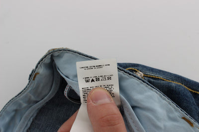 Blue Wash Cotton Denim Slim Fit Jeans