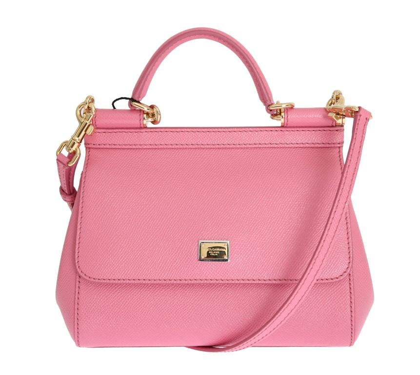 Pink SICILY Leather Dauphine Shoulder Bag