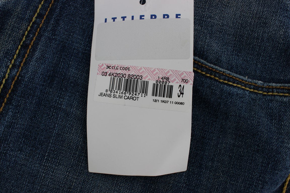 Blue Wash Cotton Denim Slim Fit Jeans