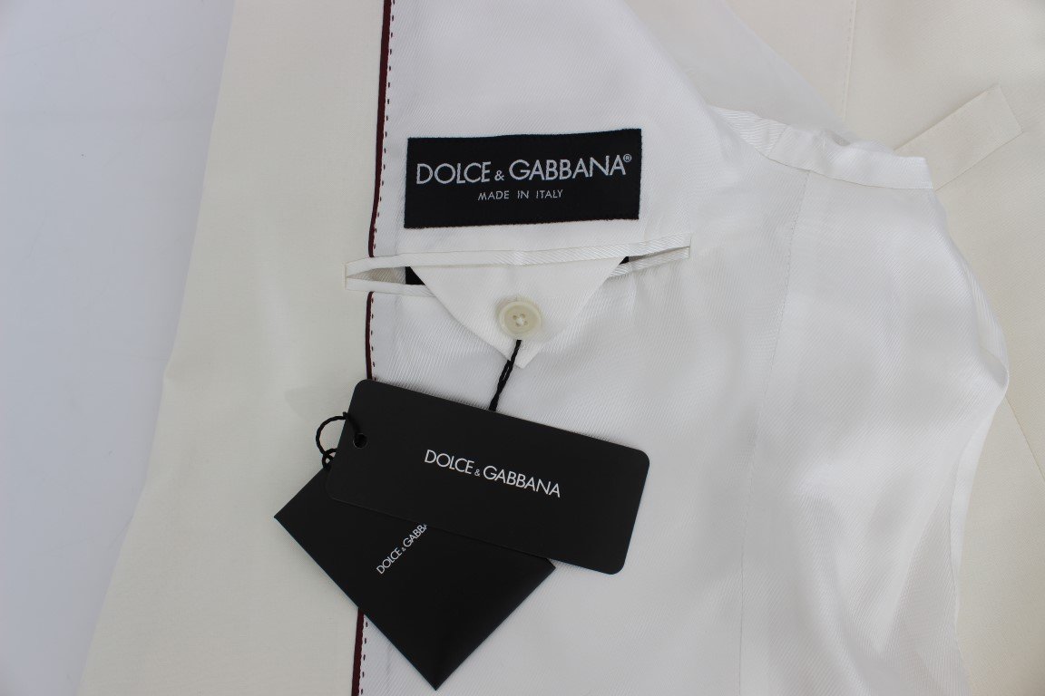 White Silk Wool Slim Fit One Button Suit
