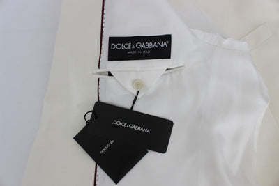 White Silk Wool Slim Fit One Button Suit