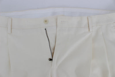 White Silk Wool Slim Fit One Button Suit