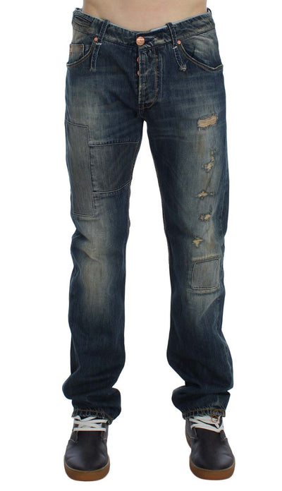 Blue Wash Cotton Denim Regular Fit Jeans