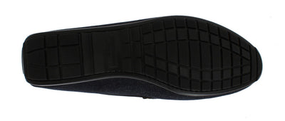 Blue Denim Brown Leather Loafers