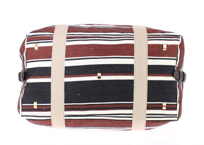 Multicolor striped boston bag