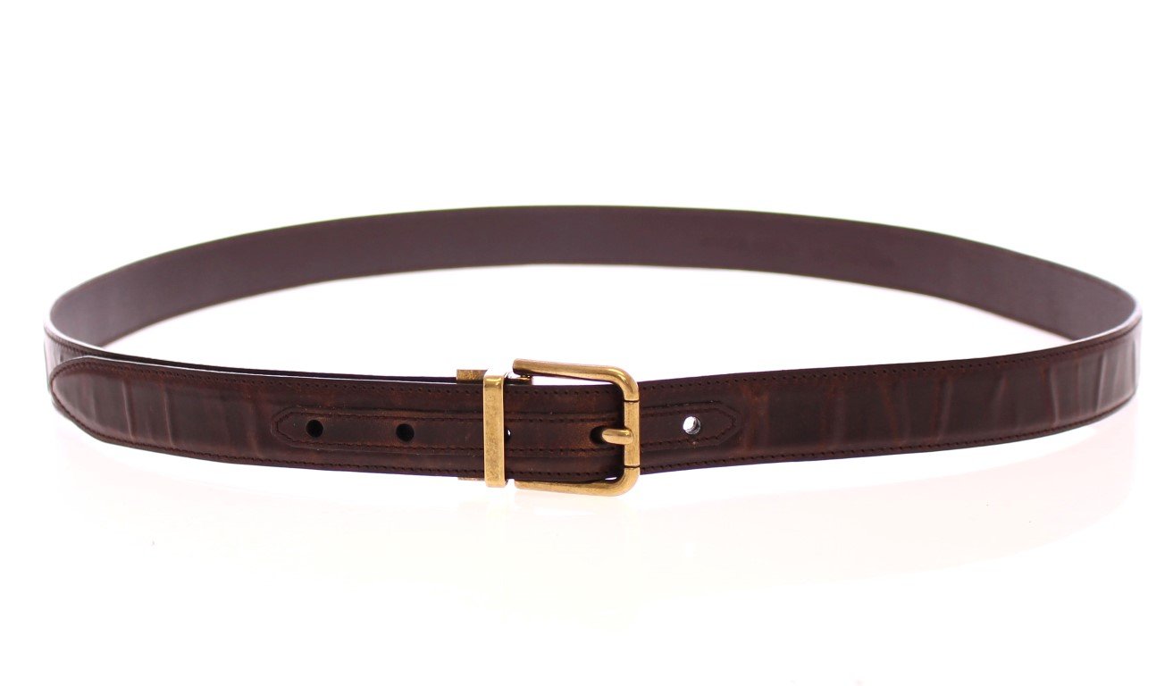 Brown Leather Logo Belt