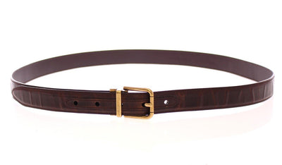 Brown Leather Logo Belt