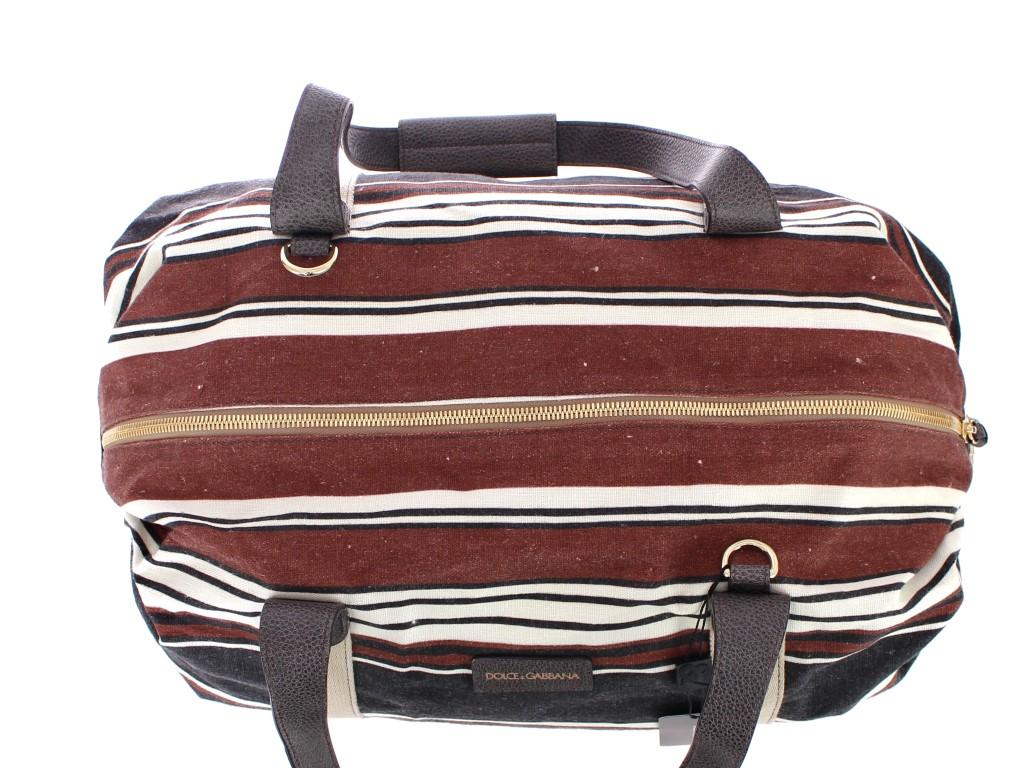 Multicolor striped boston bag