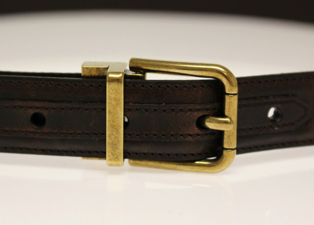 Brown Leather Logo Belt