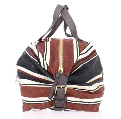 Multicolor striped boston bag