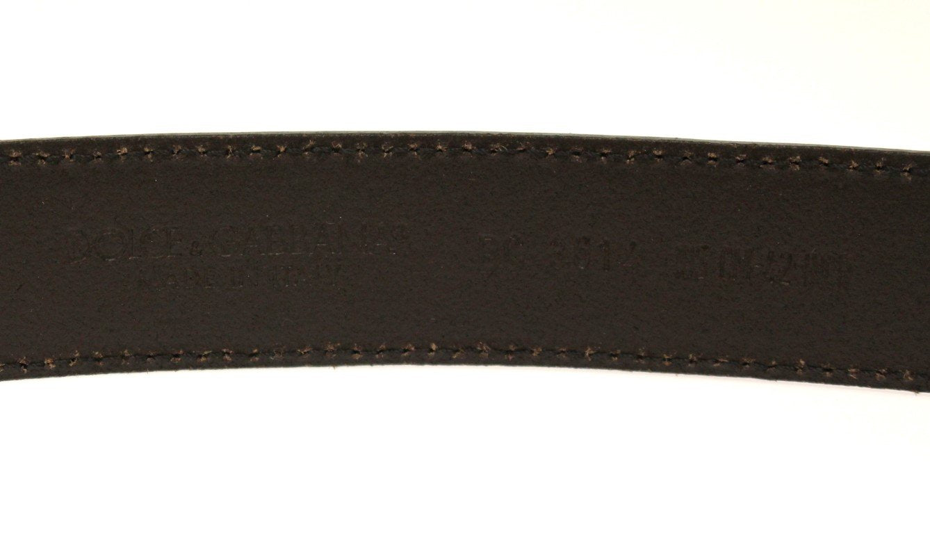 Brown Leather Logo Belt