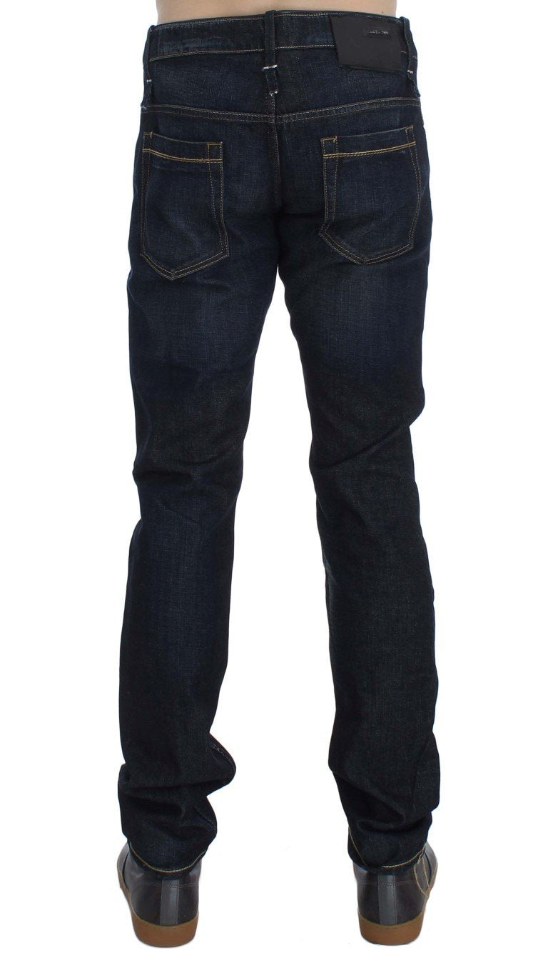 Blue Wash Cotton Denim Slim Fit Jeans
