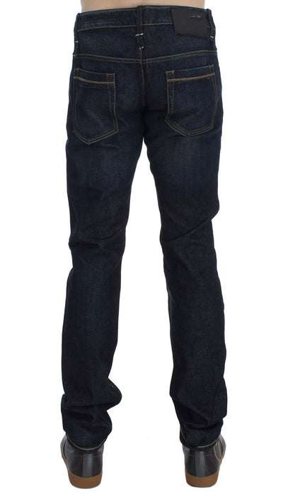 Blue Wash Cotton Denim Slim Fit Jeans