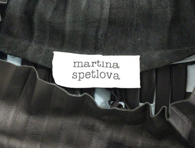 Blue Black Nappa Leather Top Sweater