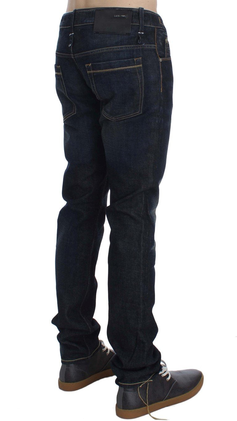 Blue Wash Cotton Denim Slim Fit Jeans