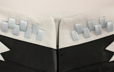 Blue Black Soft Nappa Leather Shorts