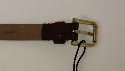 Brown Leather Skinny Belt