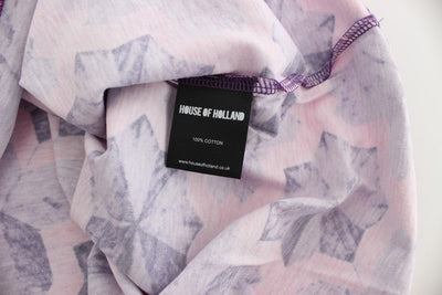 Pink Purple Cotton Motive T-shirt