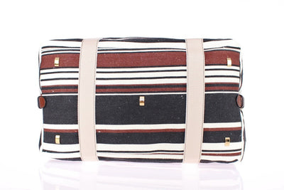 Multicolor striped boston bag