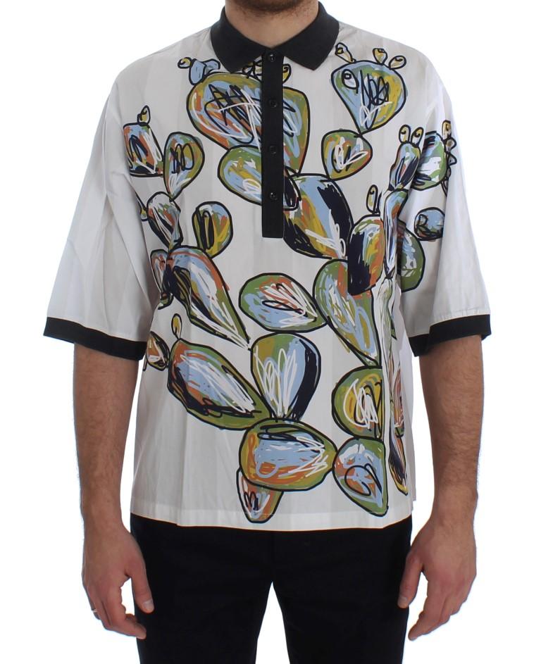 Multicolor Motive Print Cotton T-shirt