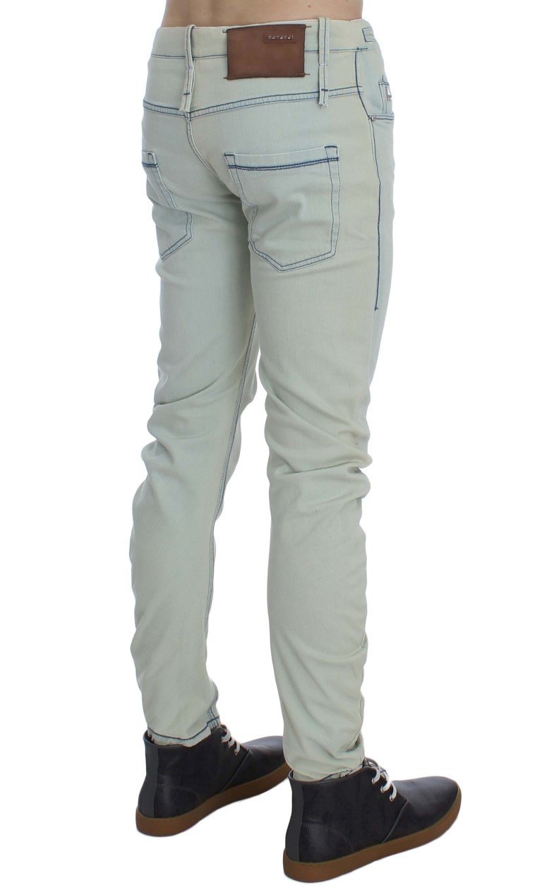 Blue Wash Denim Cotton Stretch Slim Fit Jeans