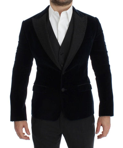Blue Velvet Gray 3 Piece Slim Fit Suit