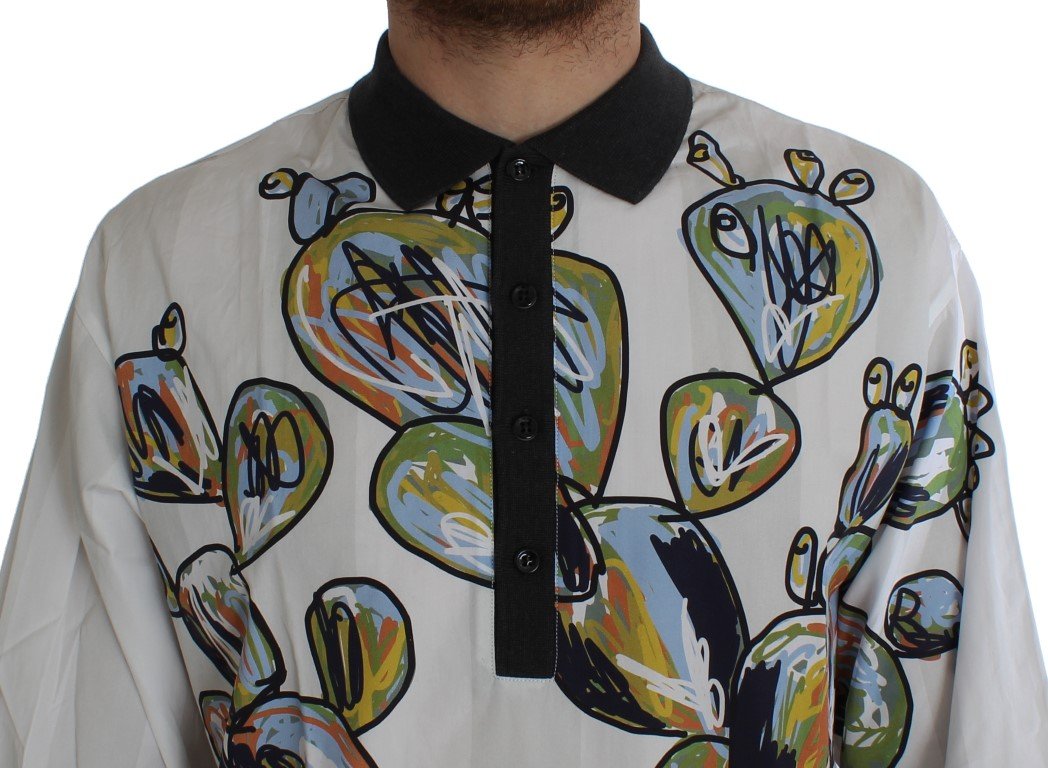 Multicolor Motive Print Cotton T-shirt